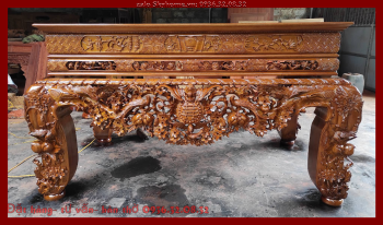 Combo bàn thờ Án Gian + bàn cơm gỗ hương đá